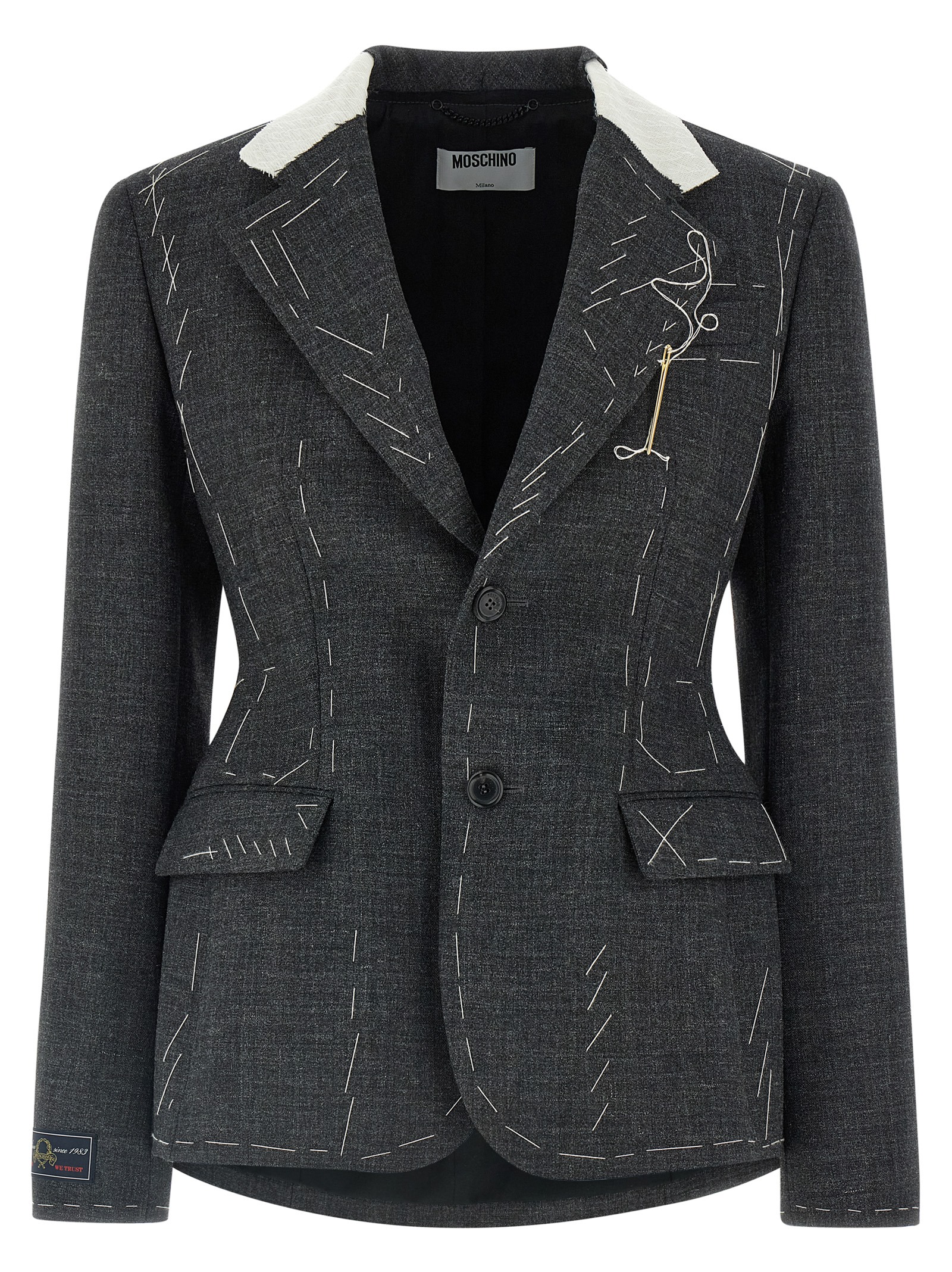 Embroidered canvas blazer