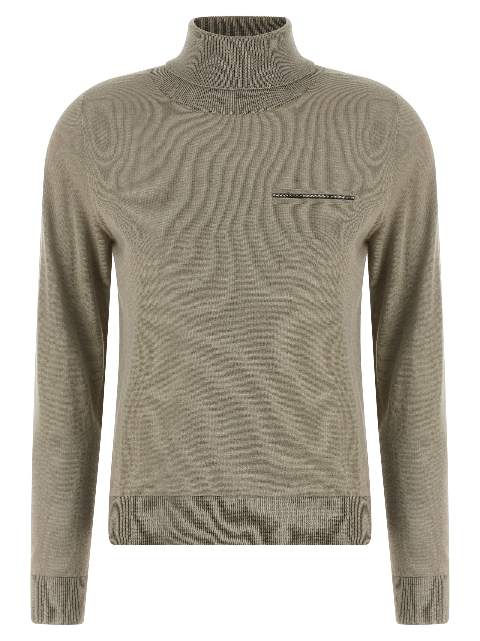 Jewel pocket turtleneck sweater