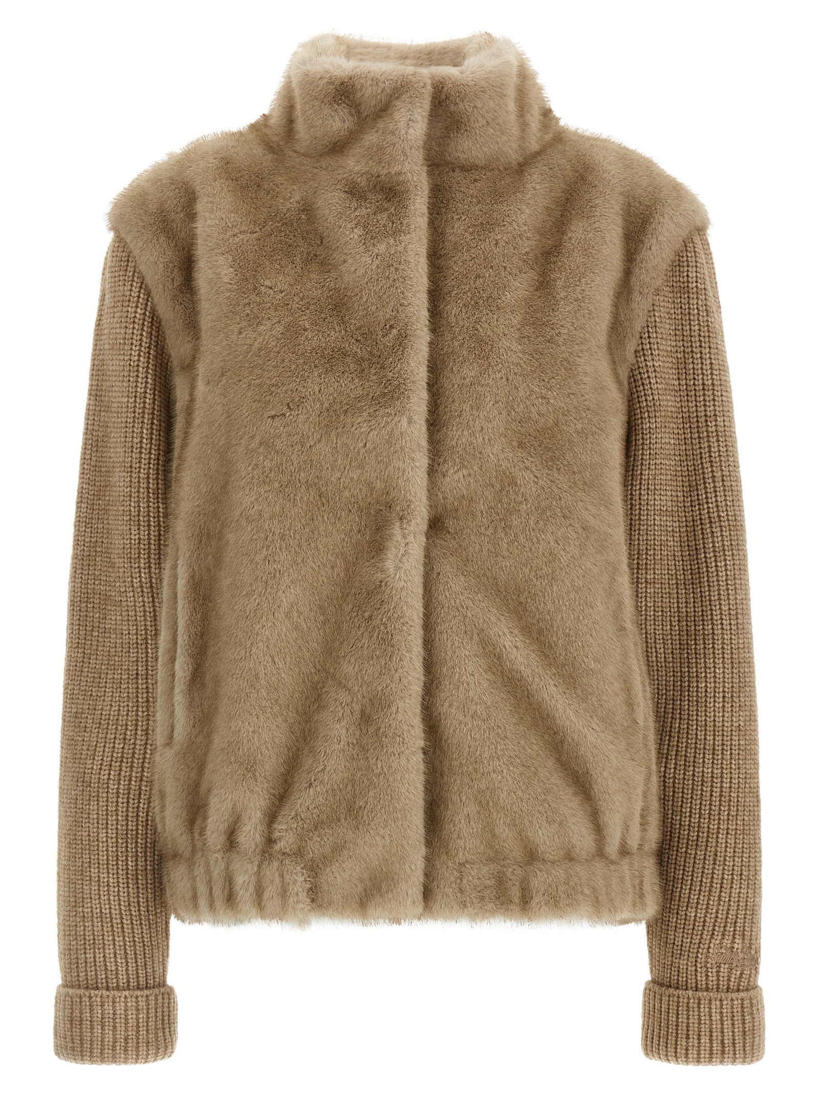 Faux fur bomber jacket