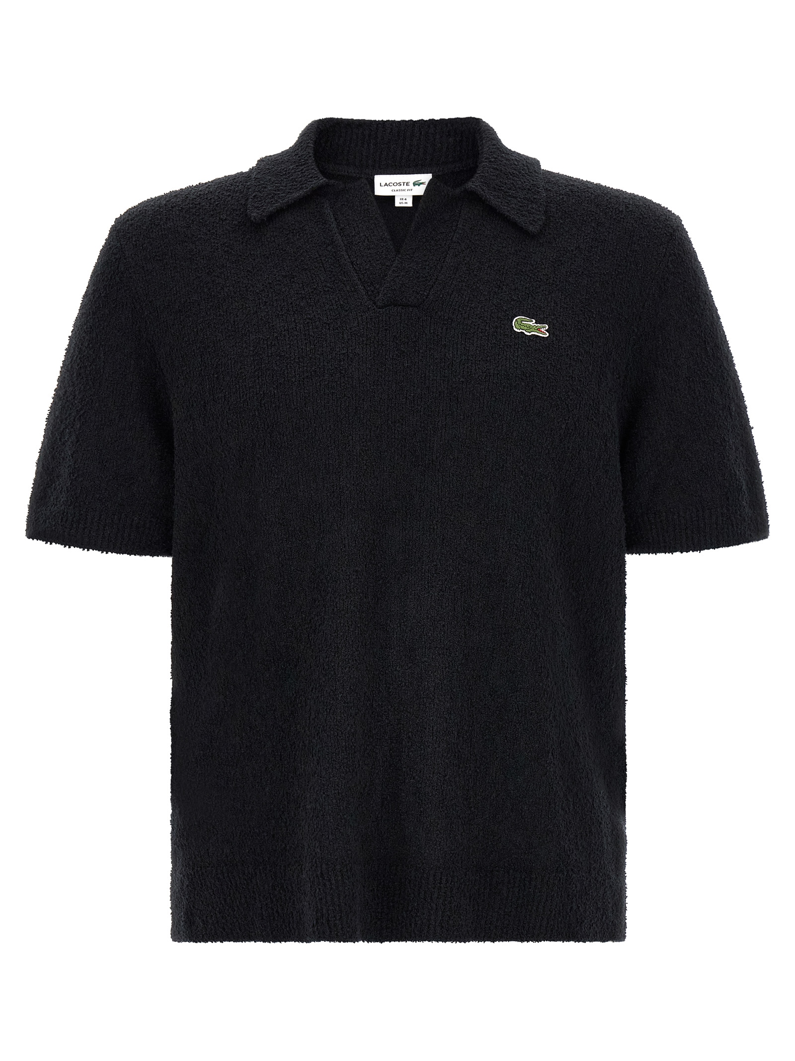 Bouclé knitted polo shirt