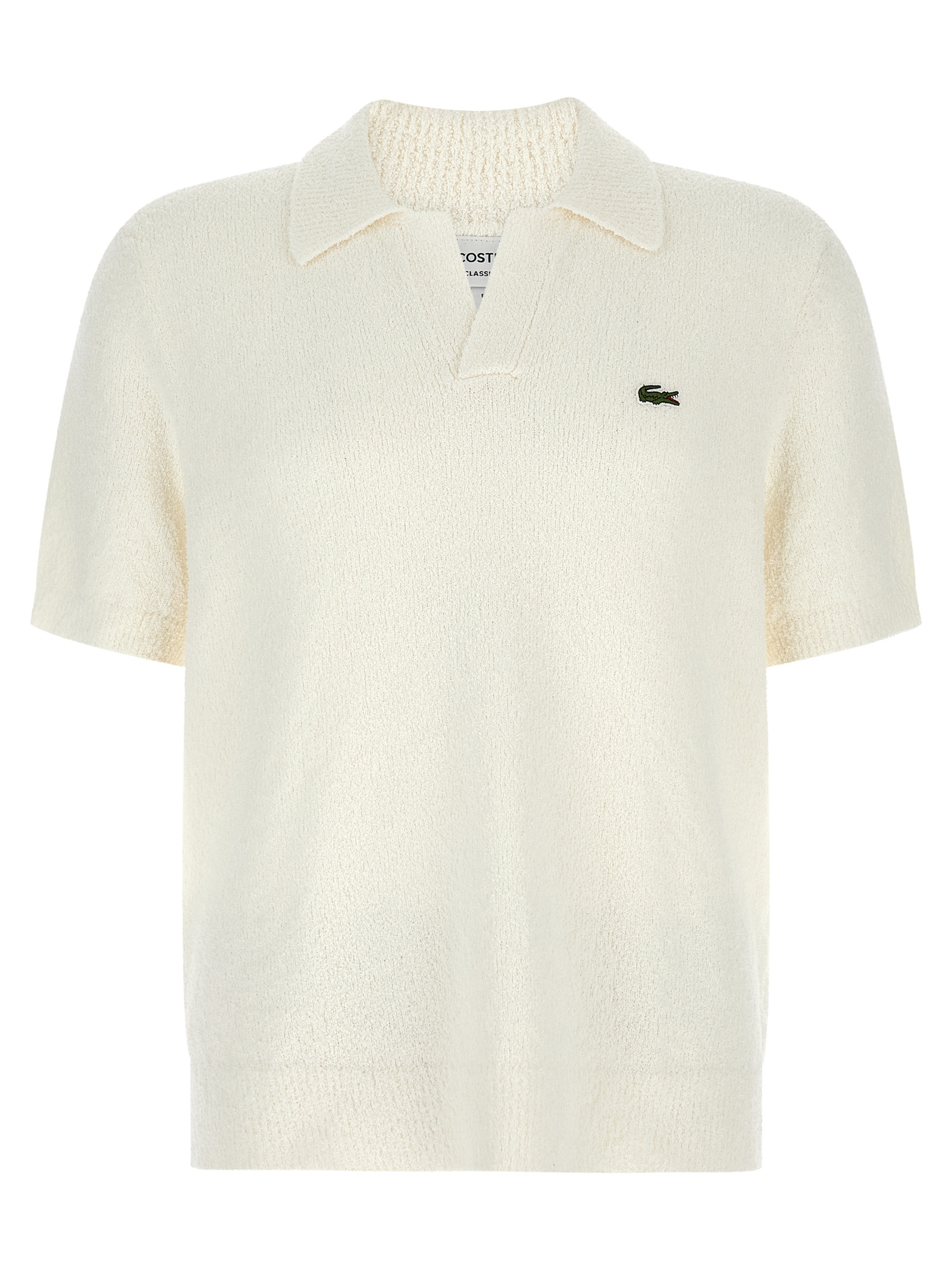 Bouclé knitted polo shirt
