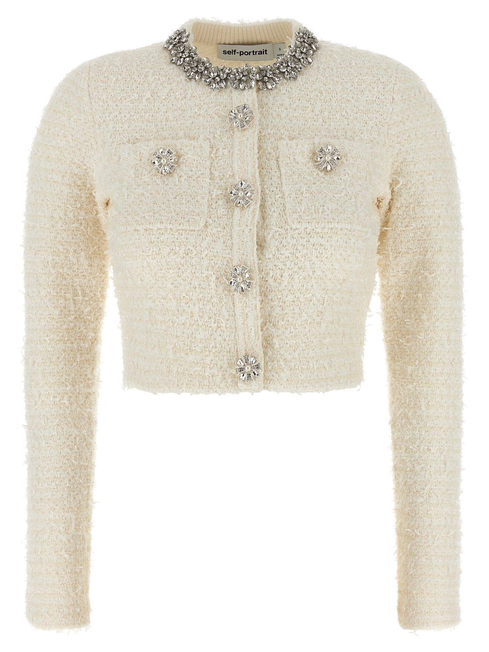 'Cream Textured Knit' cardigan