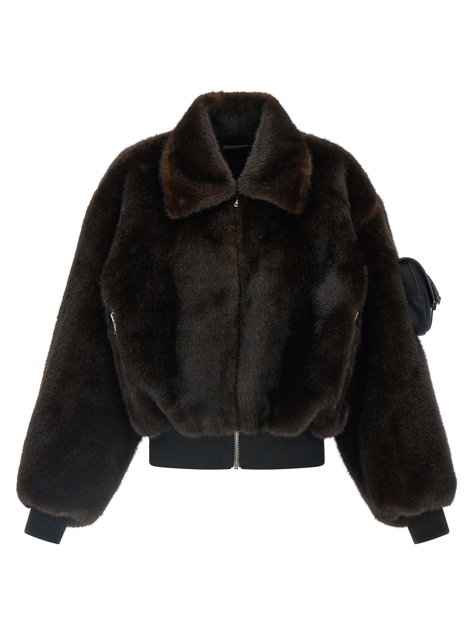 Faux fur bomber jacket
