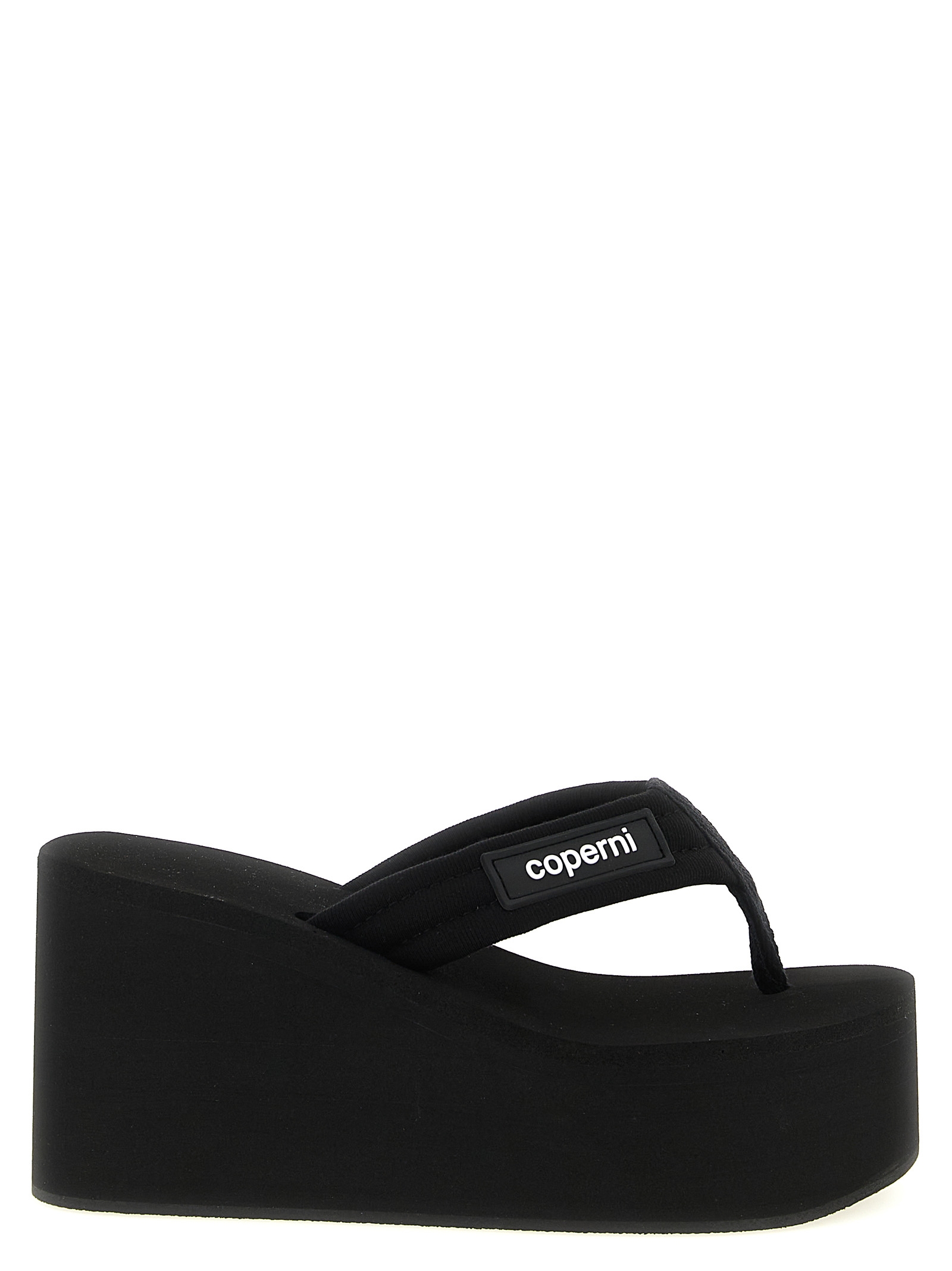 Coperni Women's Black Branded Wedge Sandals Wedges