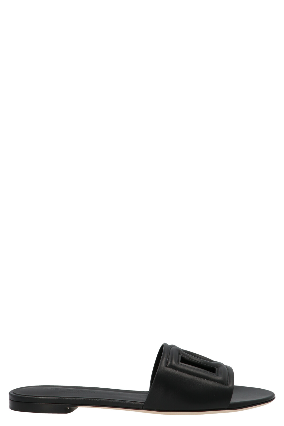 Dolce & Gabbana Women's Black Dg Millennials Slide Calf Leather (Bos Taurus) Sandal