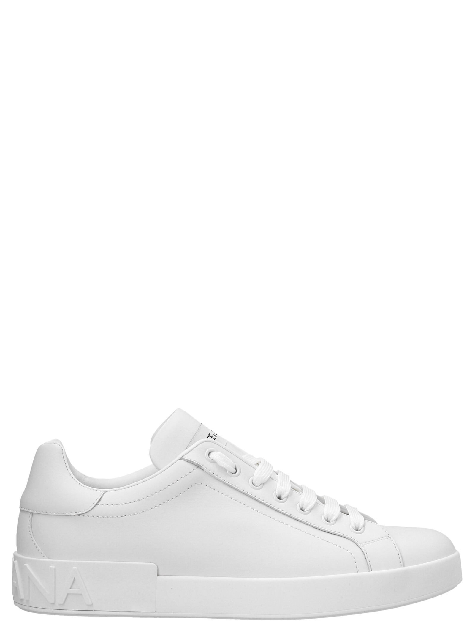 Dolce & Gabbana Men's White Portofino Sneakers Calfskin Leather