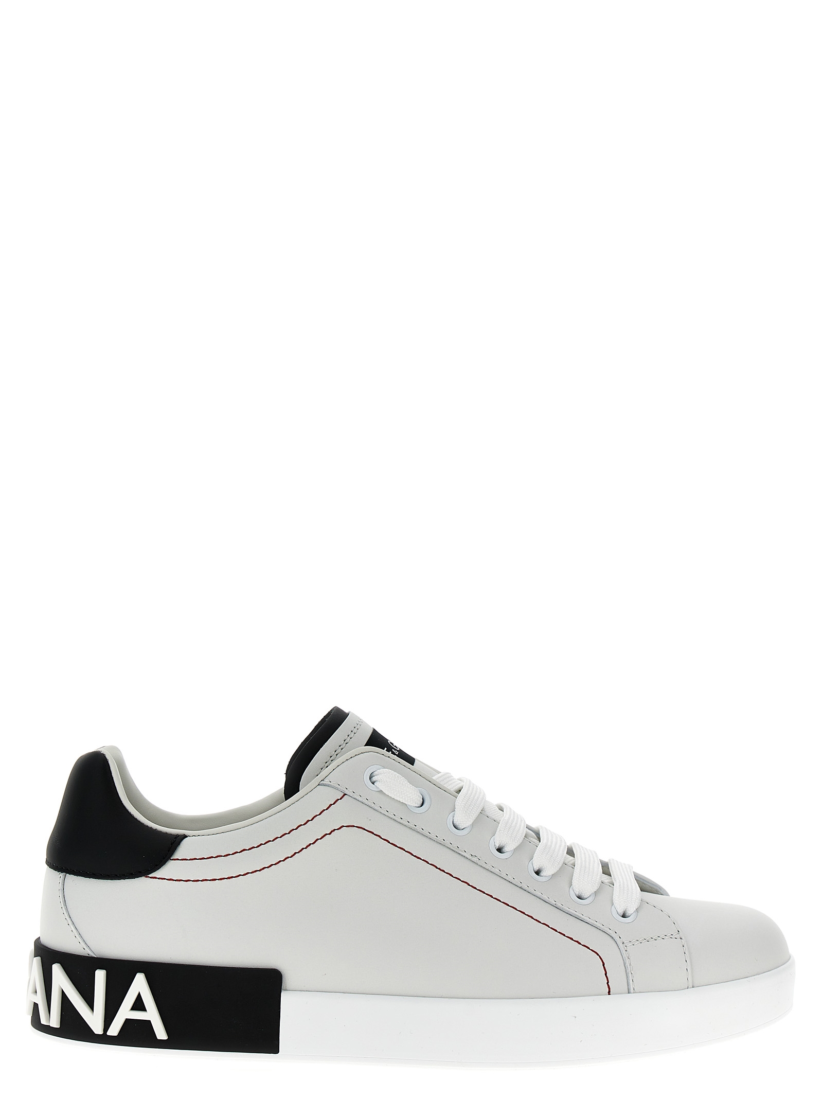 Dolce & Gabbana Men's White/Black Portofino Sneakers Leather