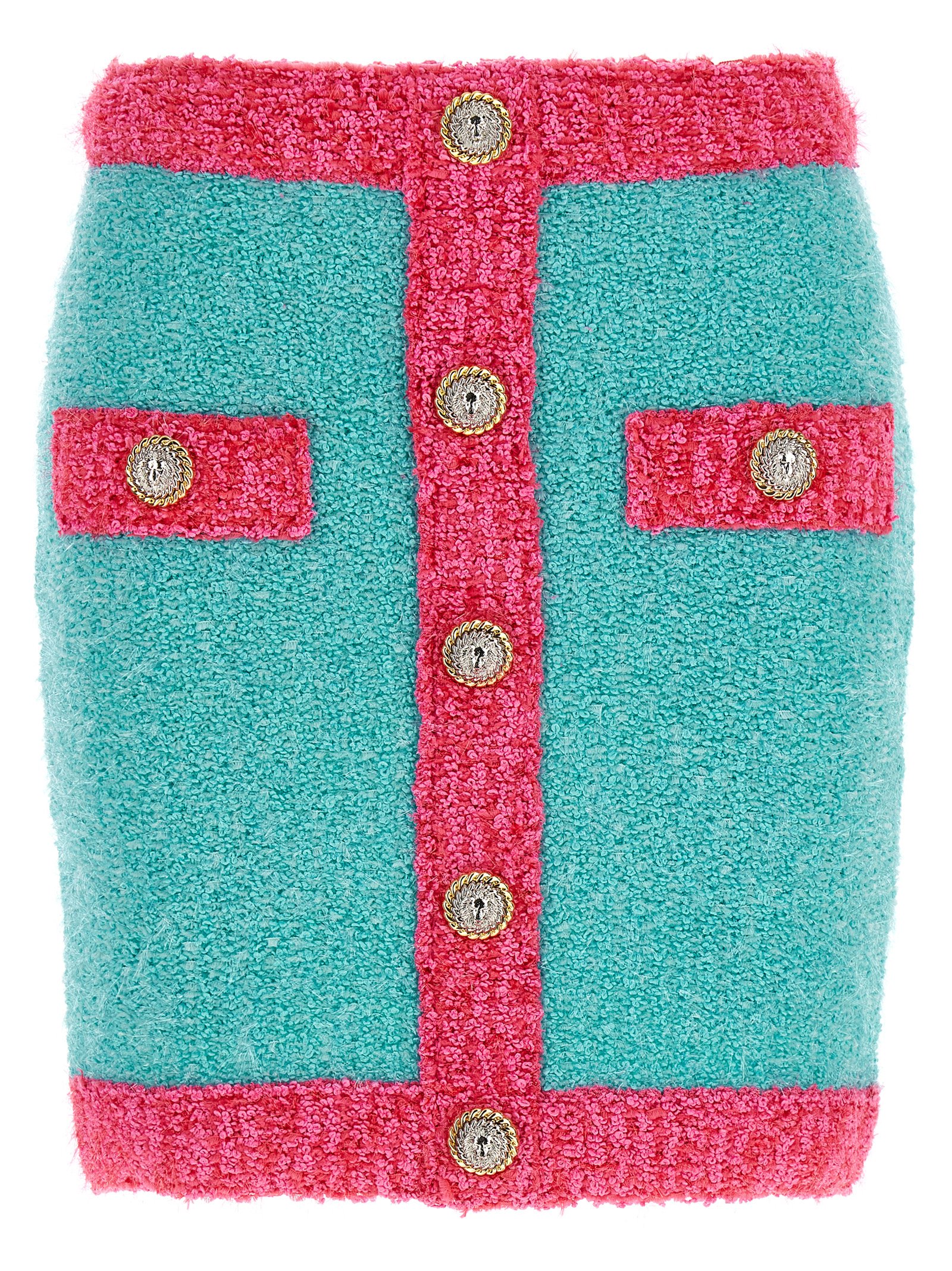 'Leone' button two-tone skirt