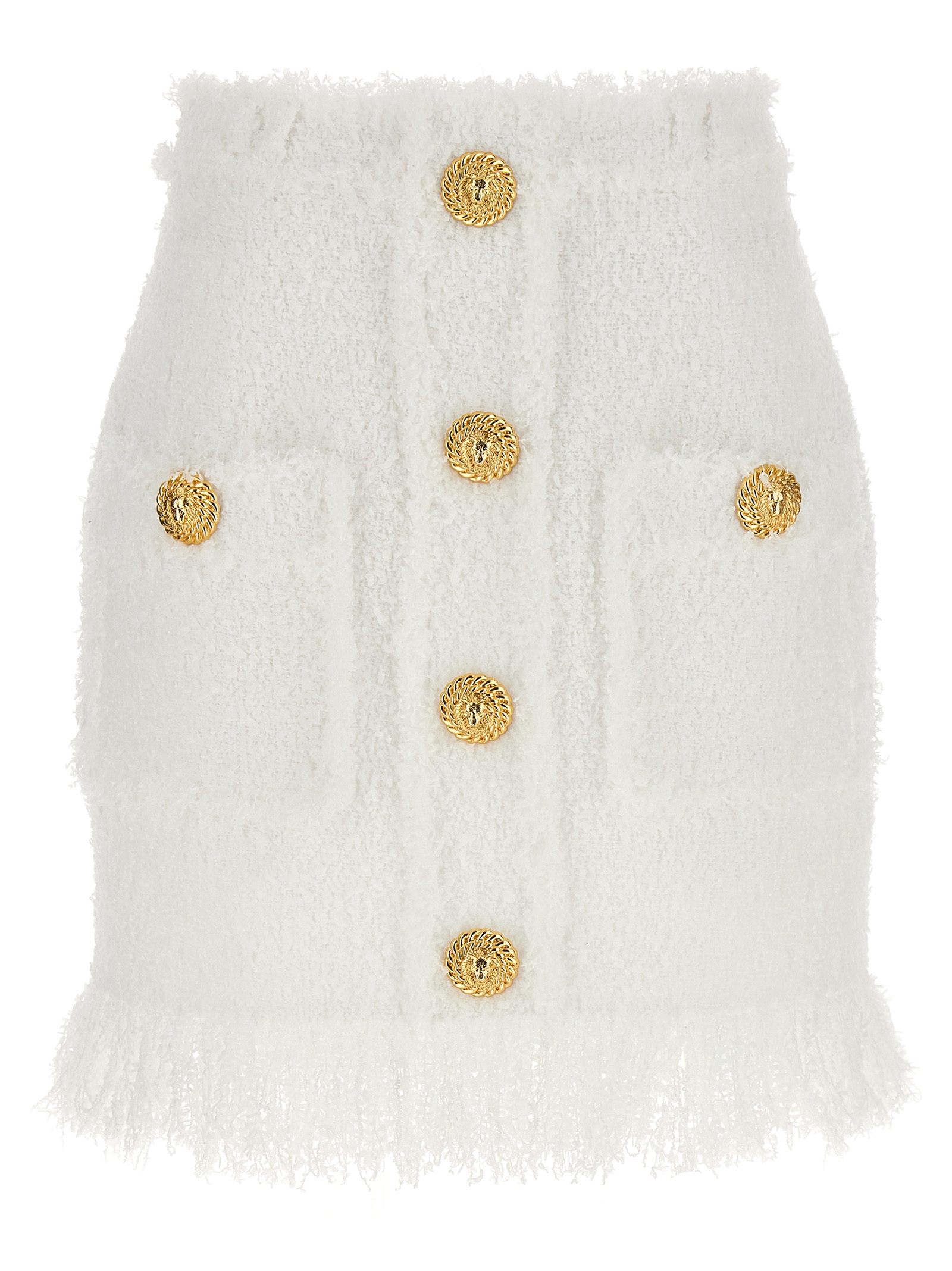 Button tweed skirt
