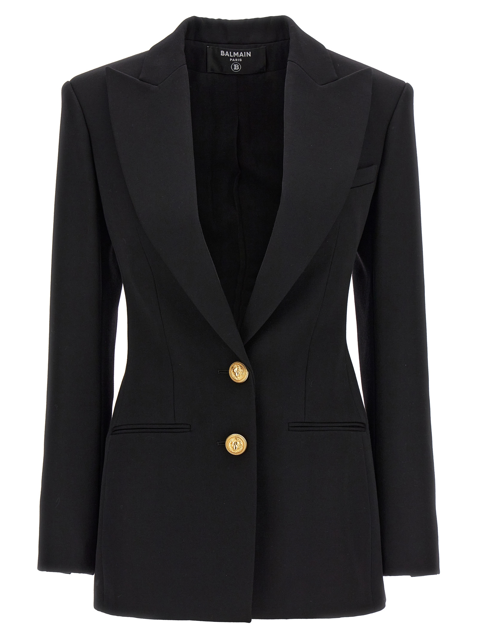 Logo button double-breasted blazer
