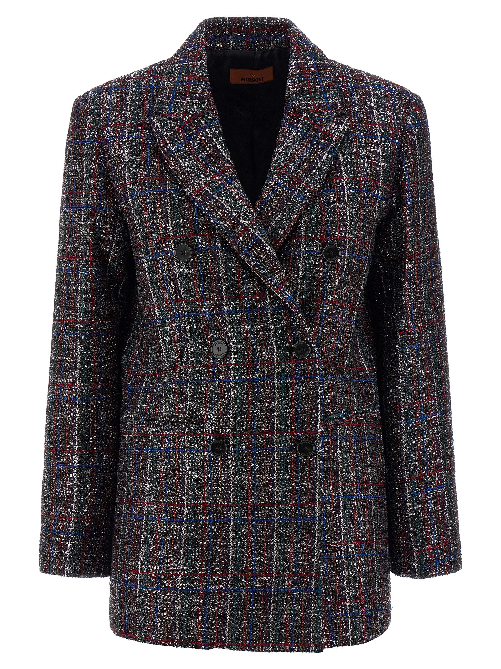 Sequin tartan blazer