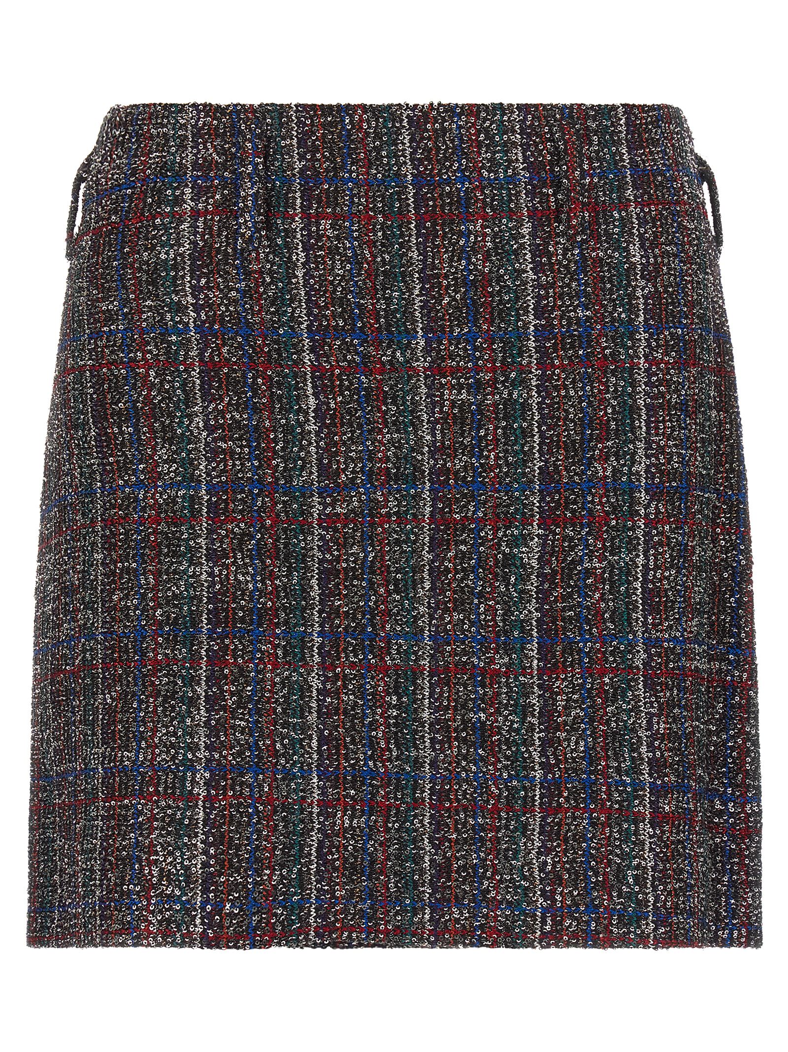 Sequin tartan skirt