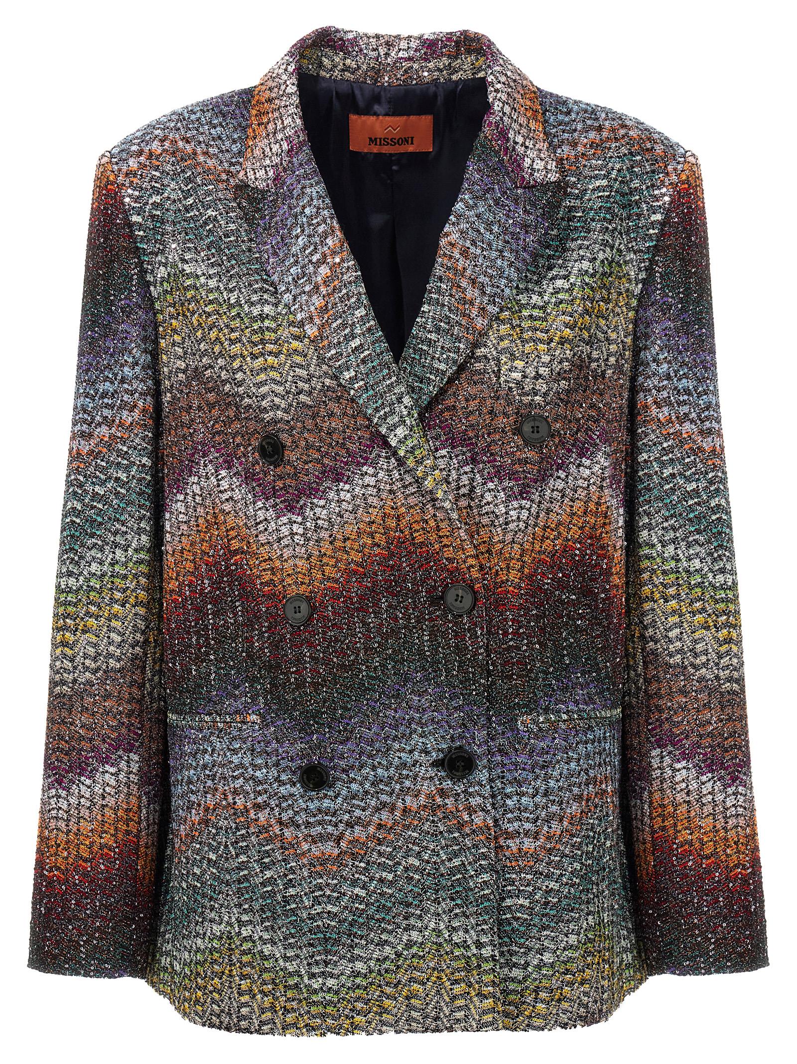 Lamé and sequin viscose blazer
