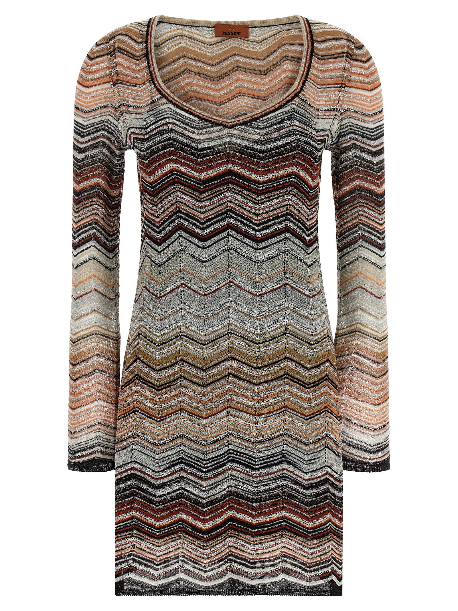 Chevron lamé dress
