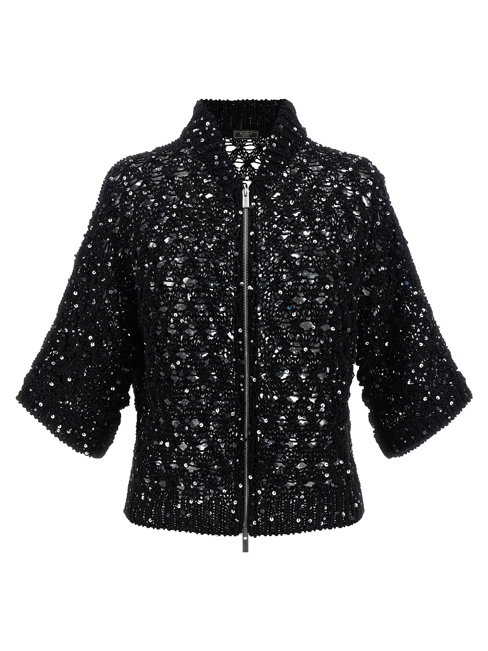 Sequin mesh cardigan
