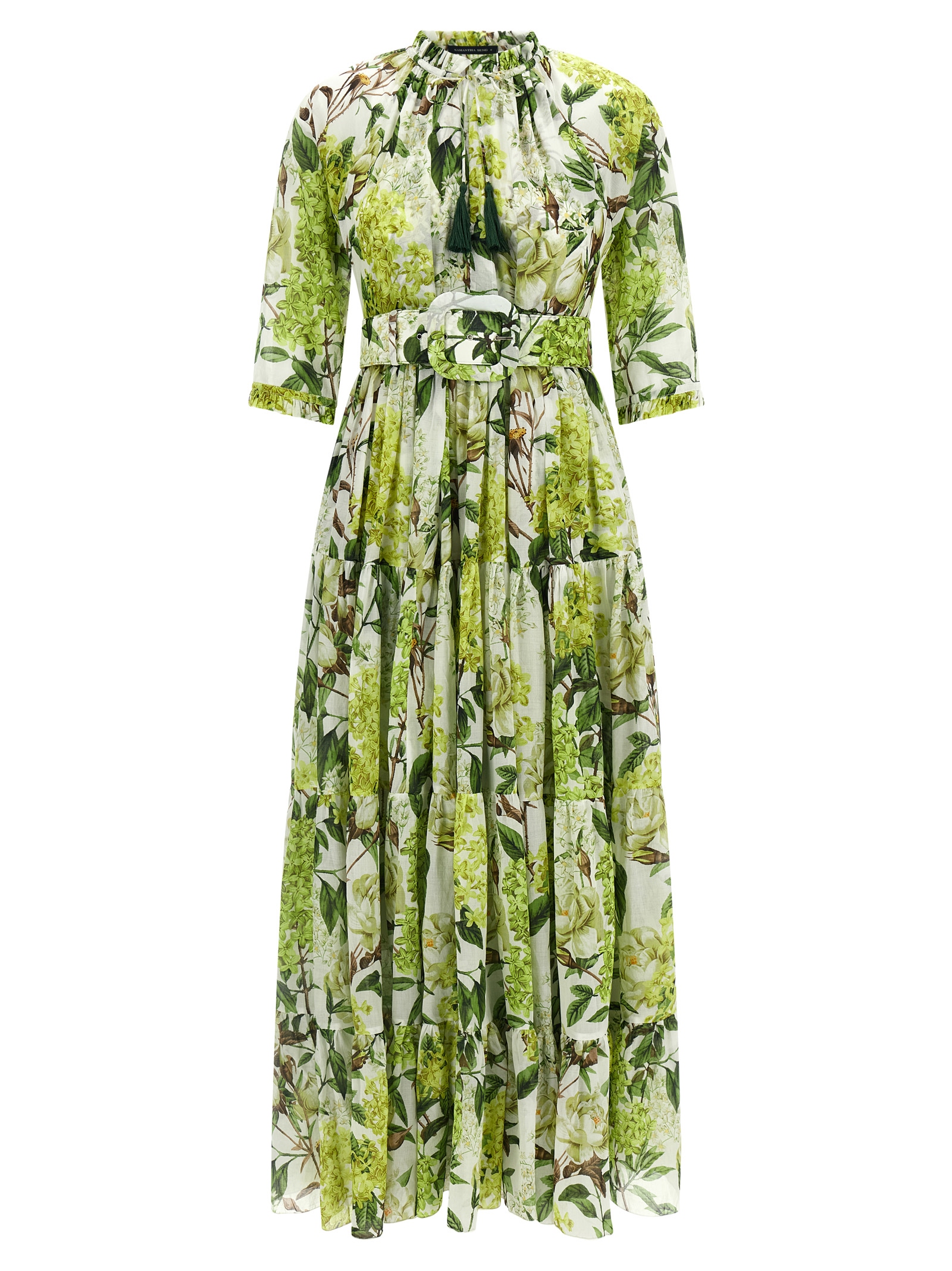 'Eden' long dress in cotton muslin with all print