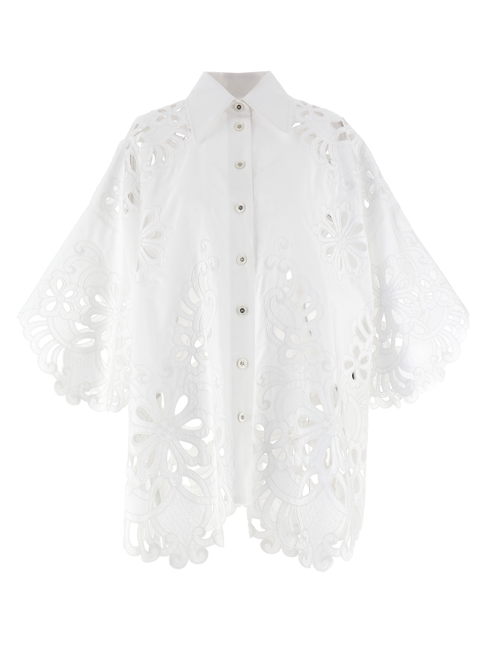 Cut-out embroidery shirt