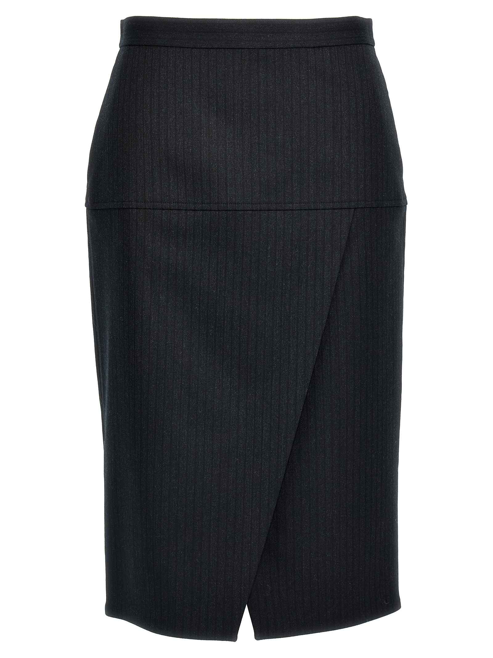 Pinstriped wool skirt