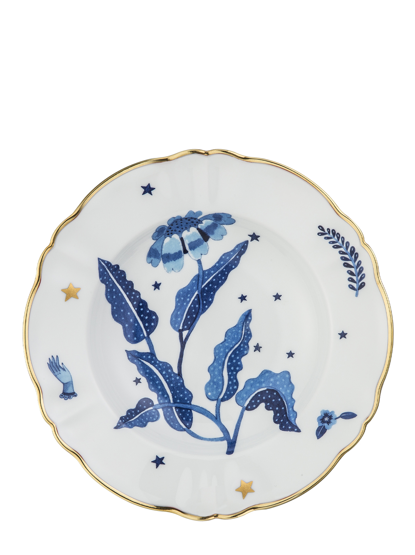'Blue floral bottom' plate ⌀ 23 cm