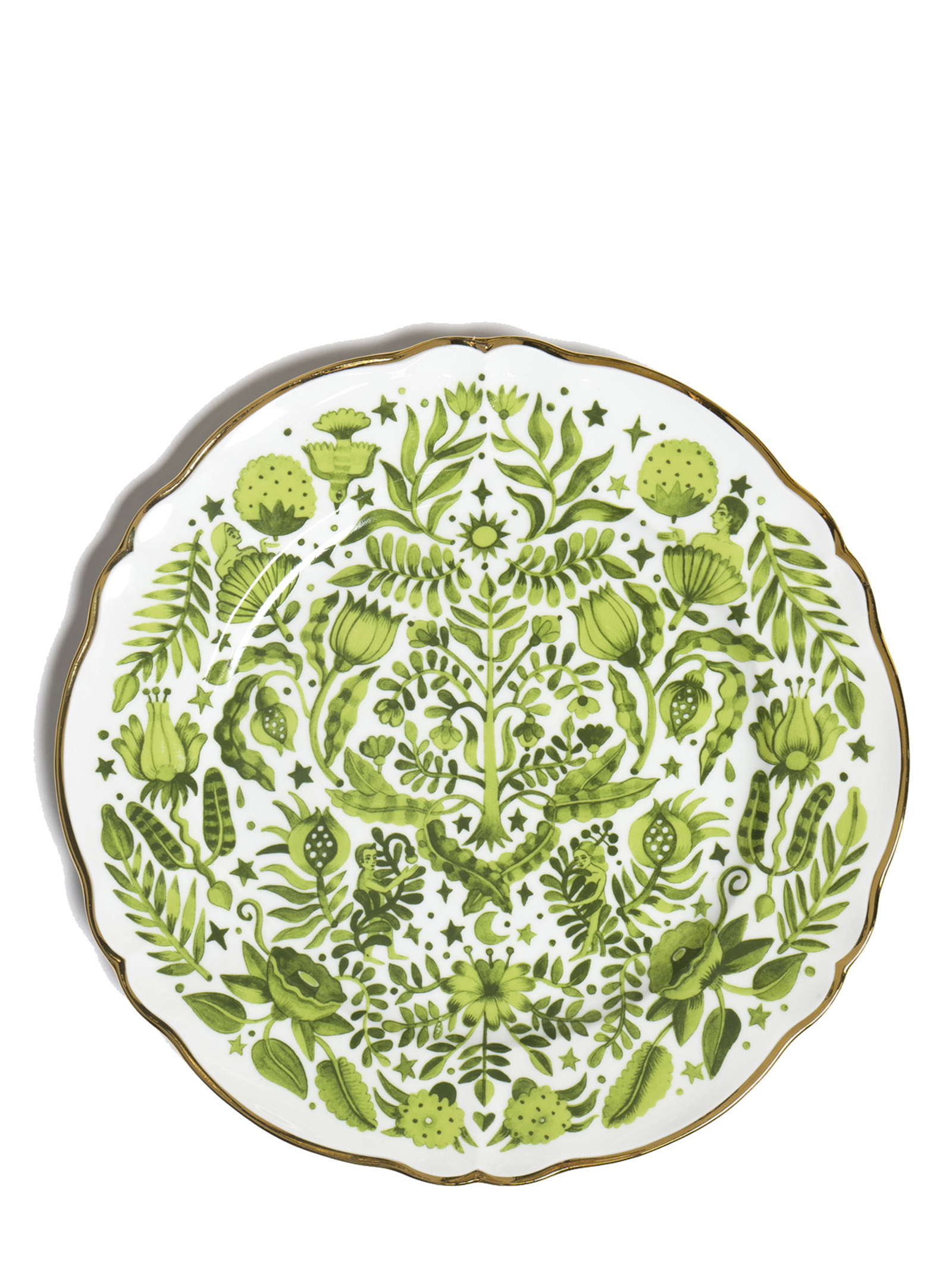 'All over green' round tray