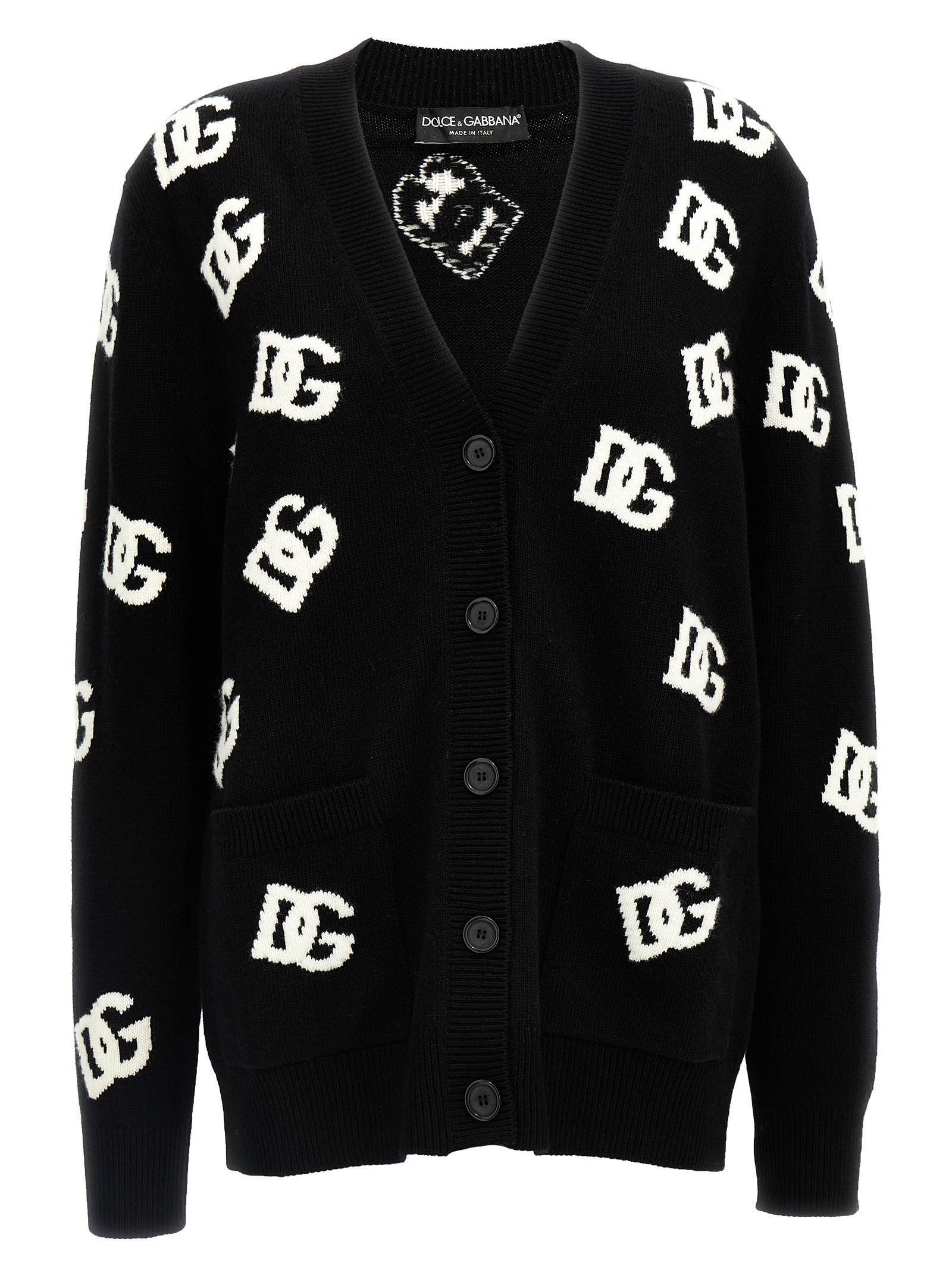 Jacquard logo cardigan
