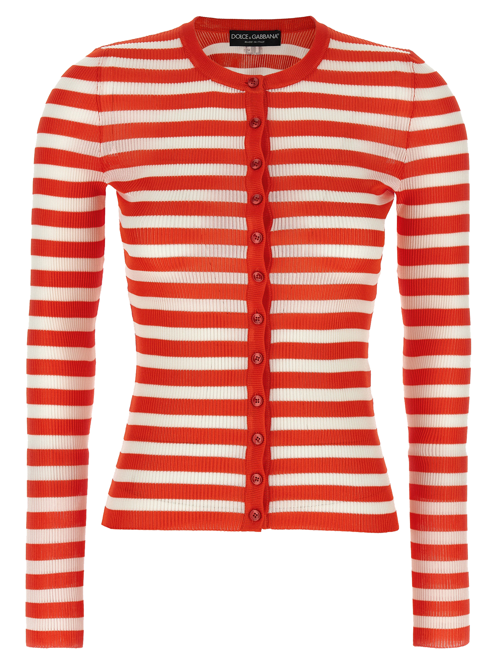 Striped viscose cardigan