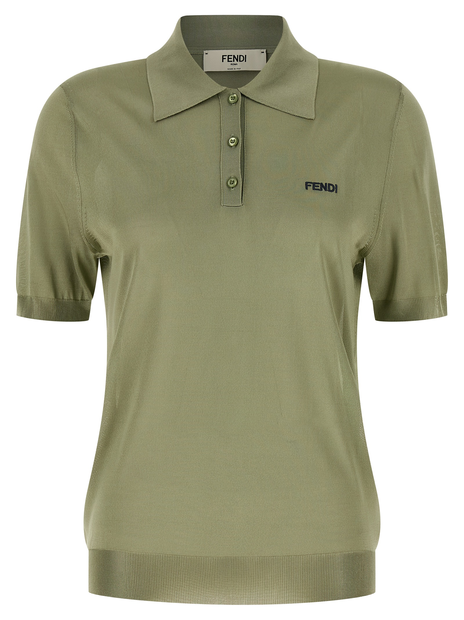 Shiny viscose polo shirt