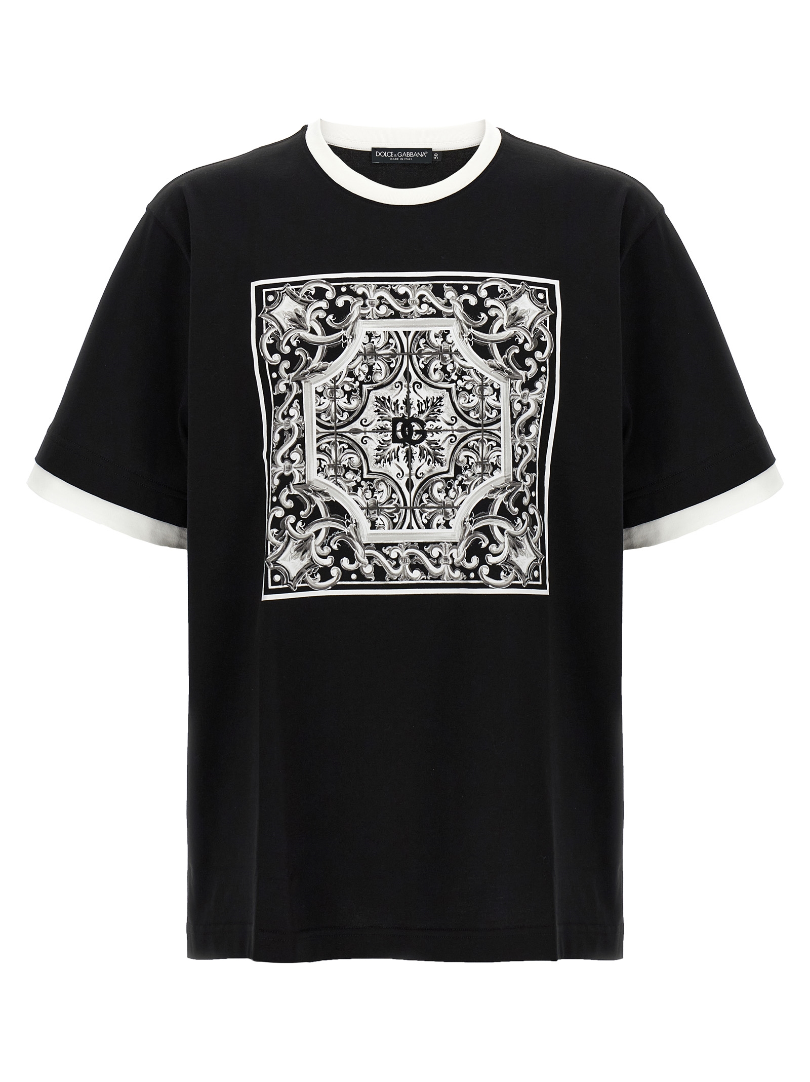 'Maiolica' print T-shirt