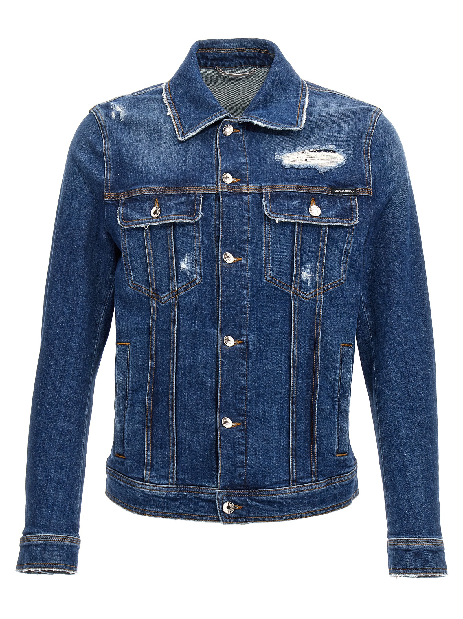 Denim jacket with used effect