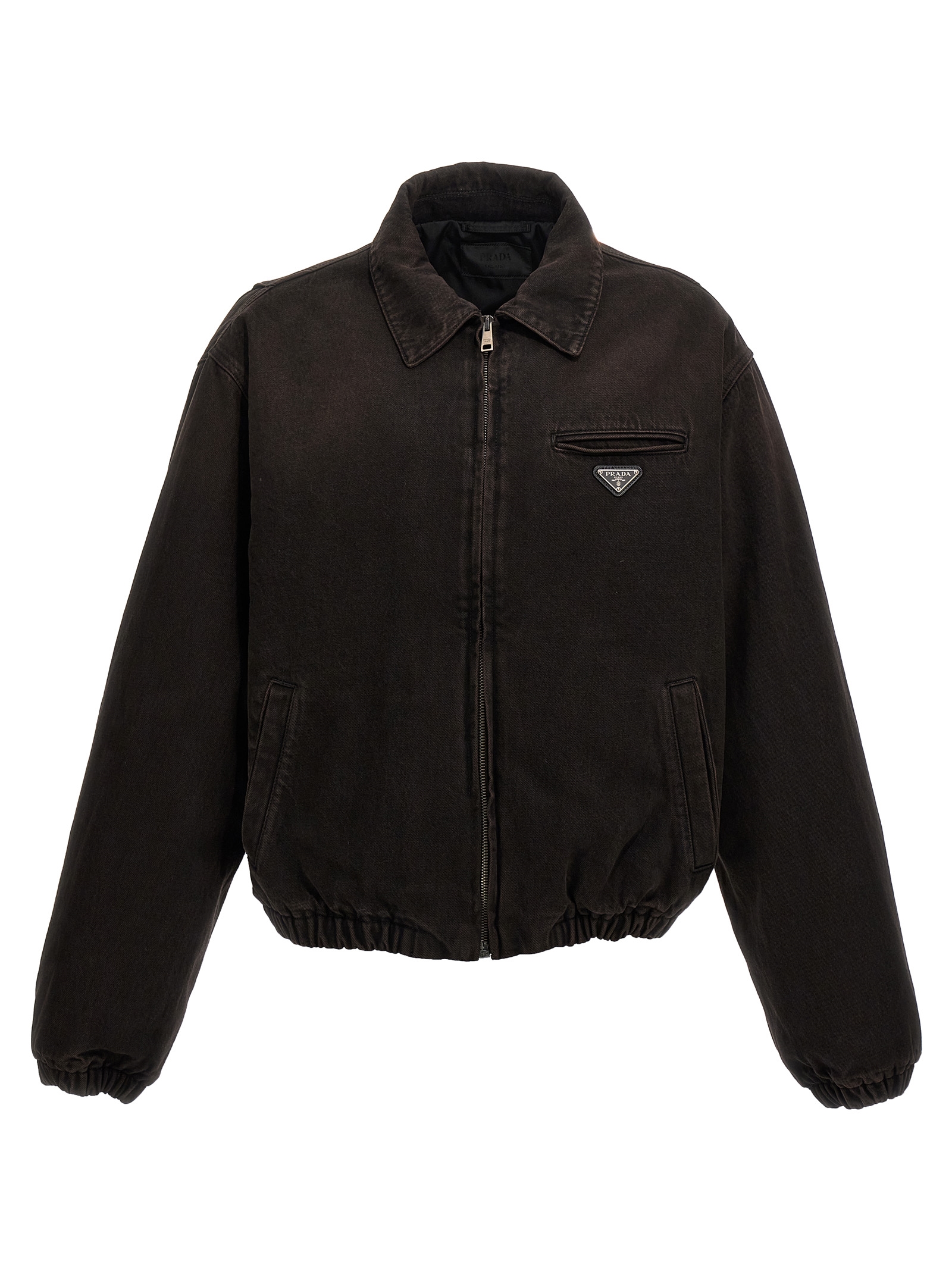 Logo denim bomber jacket