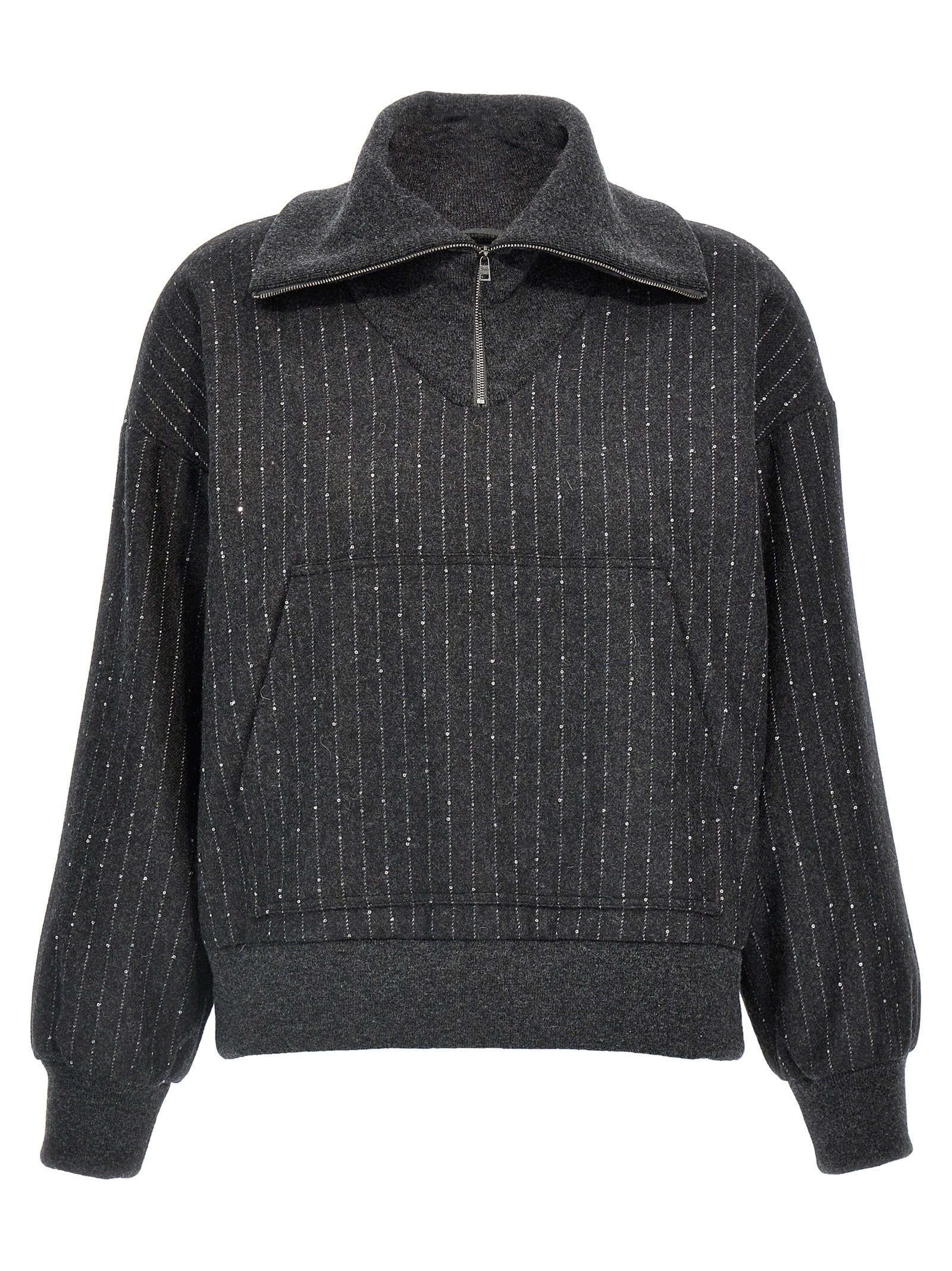 Sequin half-zip sweatshirt