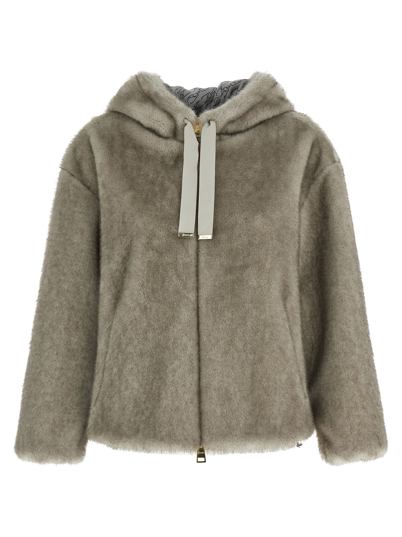 Eco fur hooded