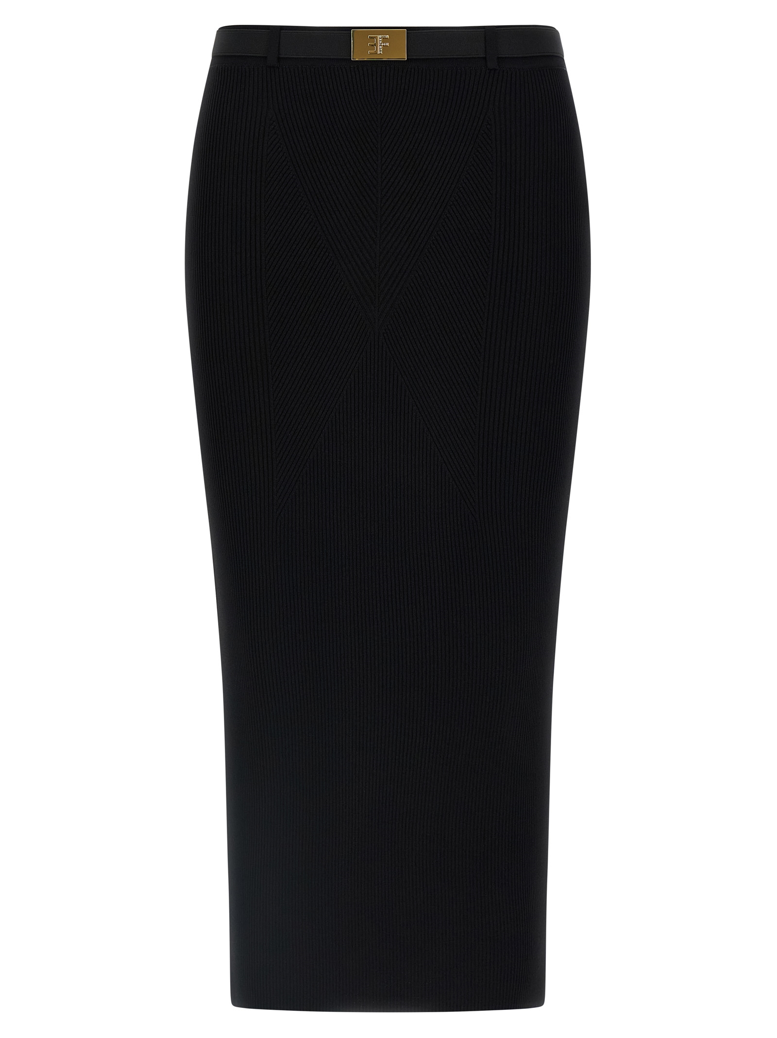 Ribbed knit skirt