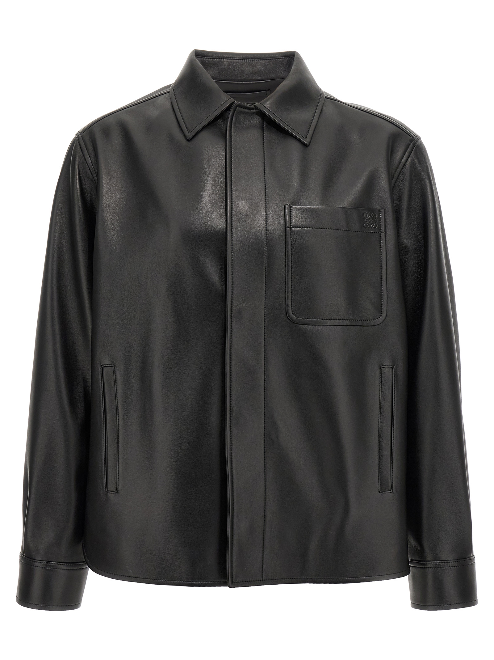 Nappa leather overshirt
