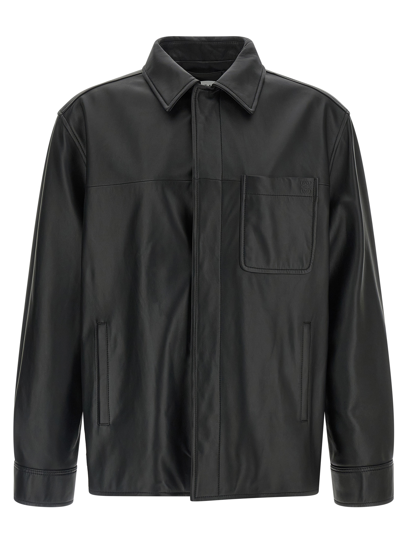 Nappa leather overshirt