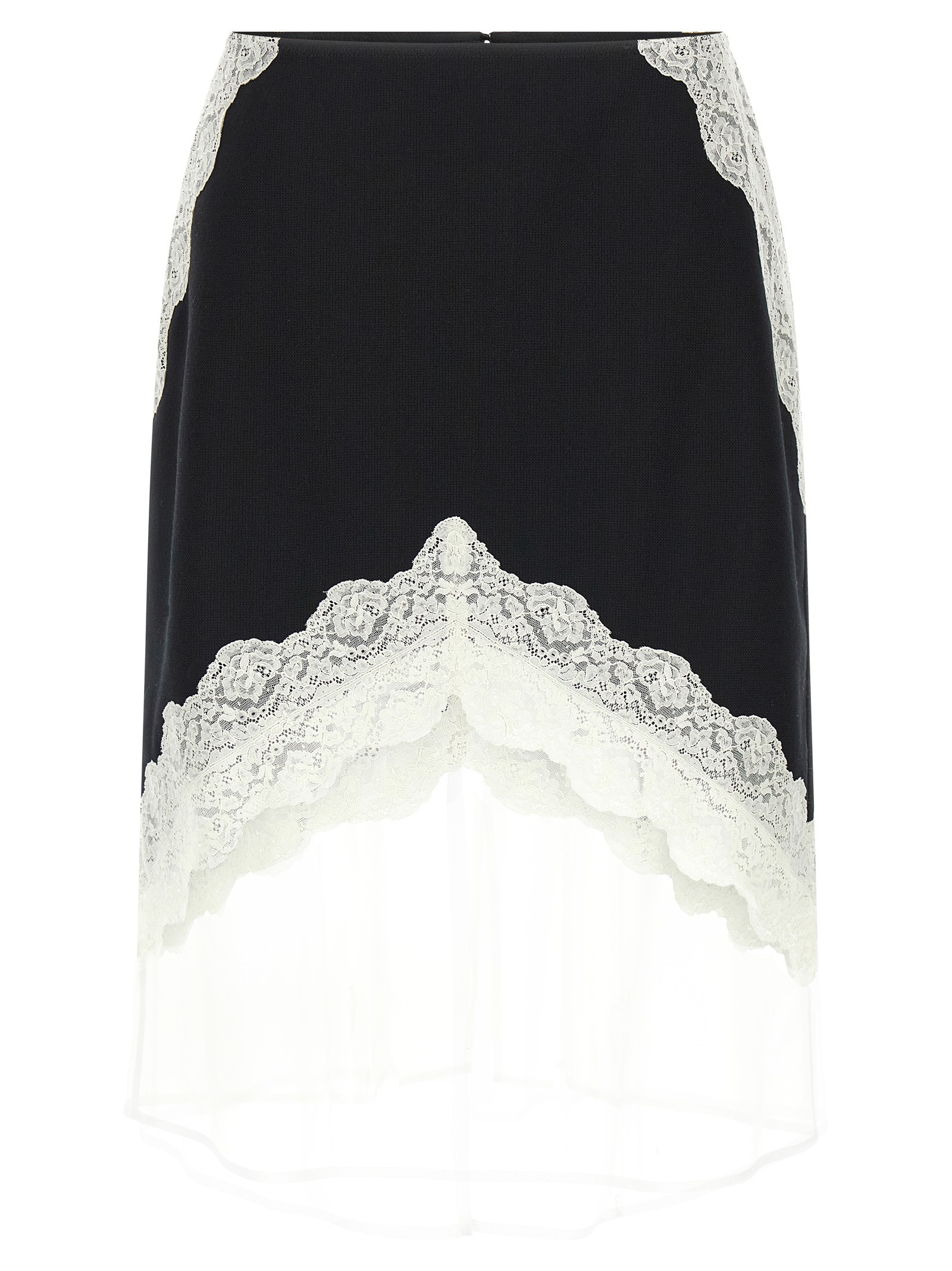 Organza lace wool skirt
