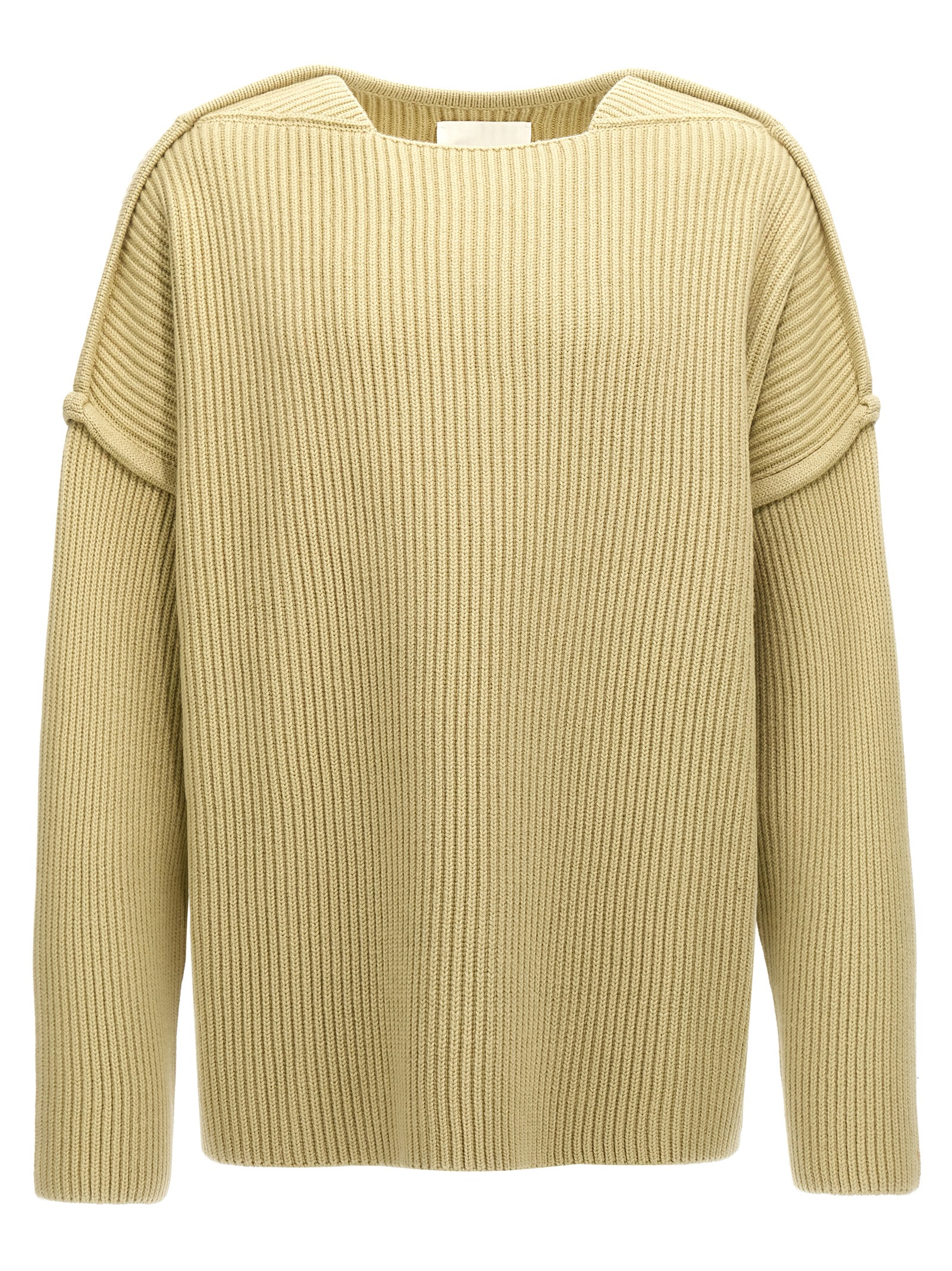 Geometric neckline sweater