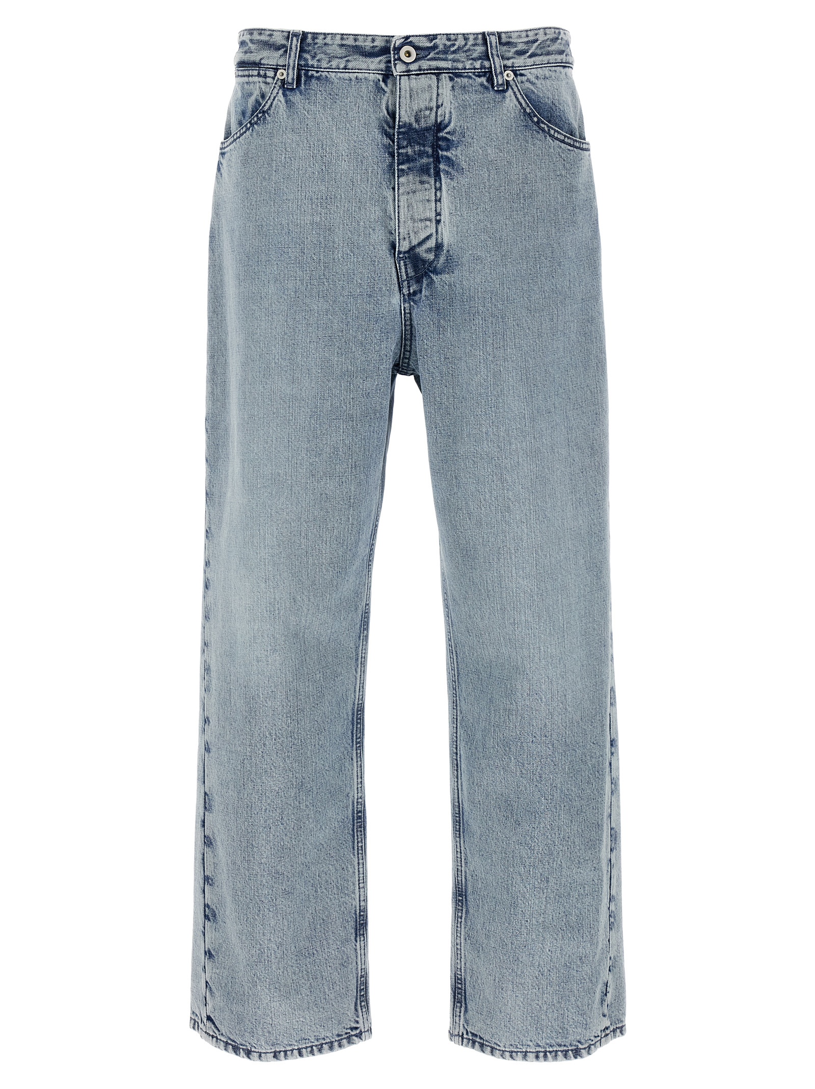 Diagonal cotton jeans