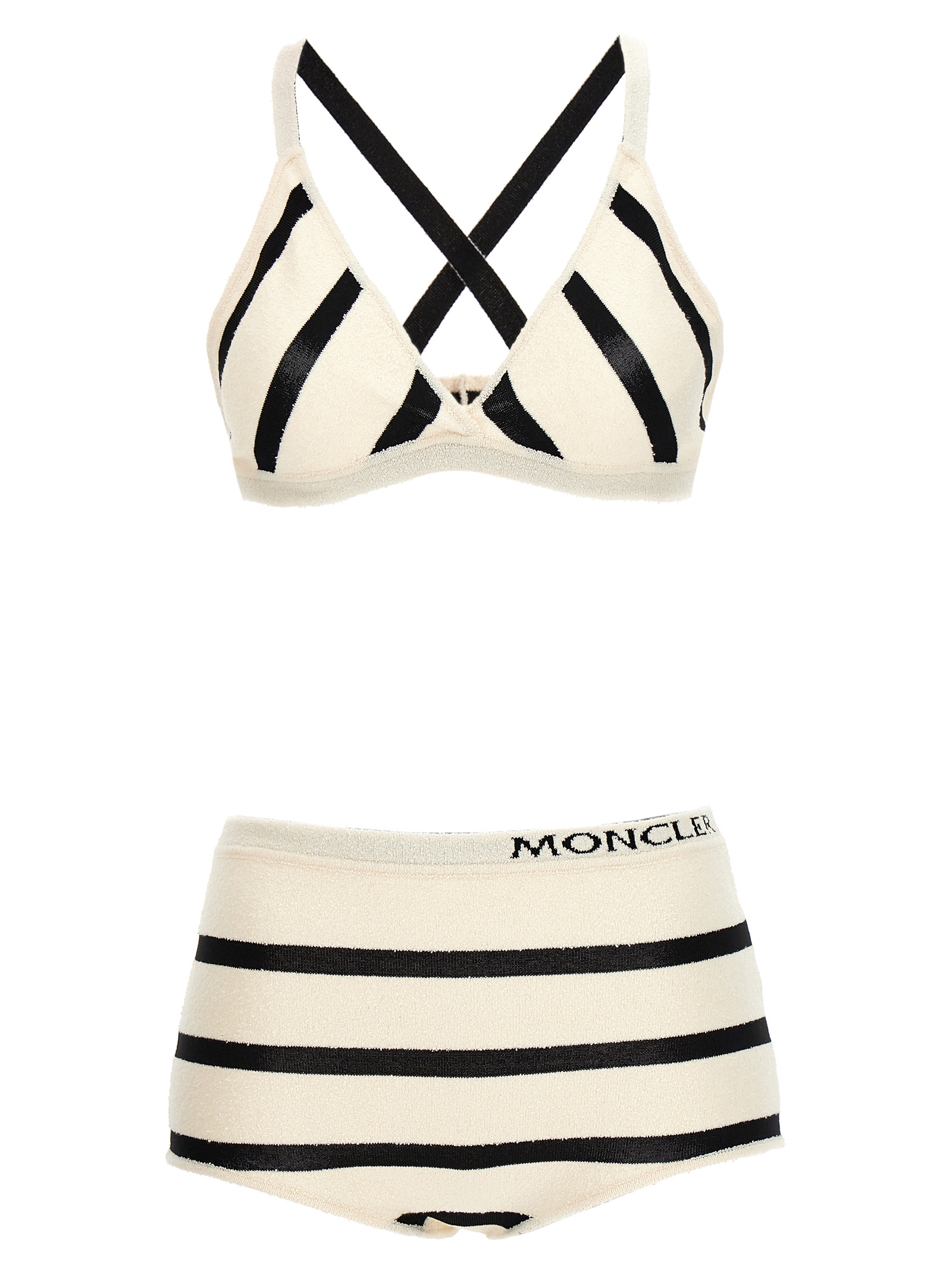 Bouclé striped bikini