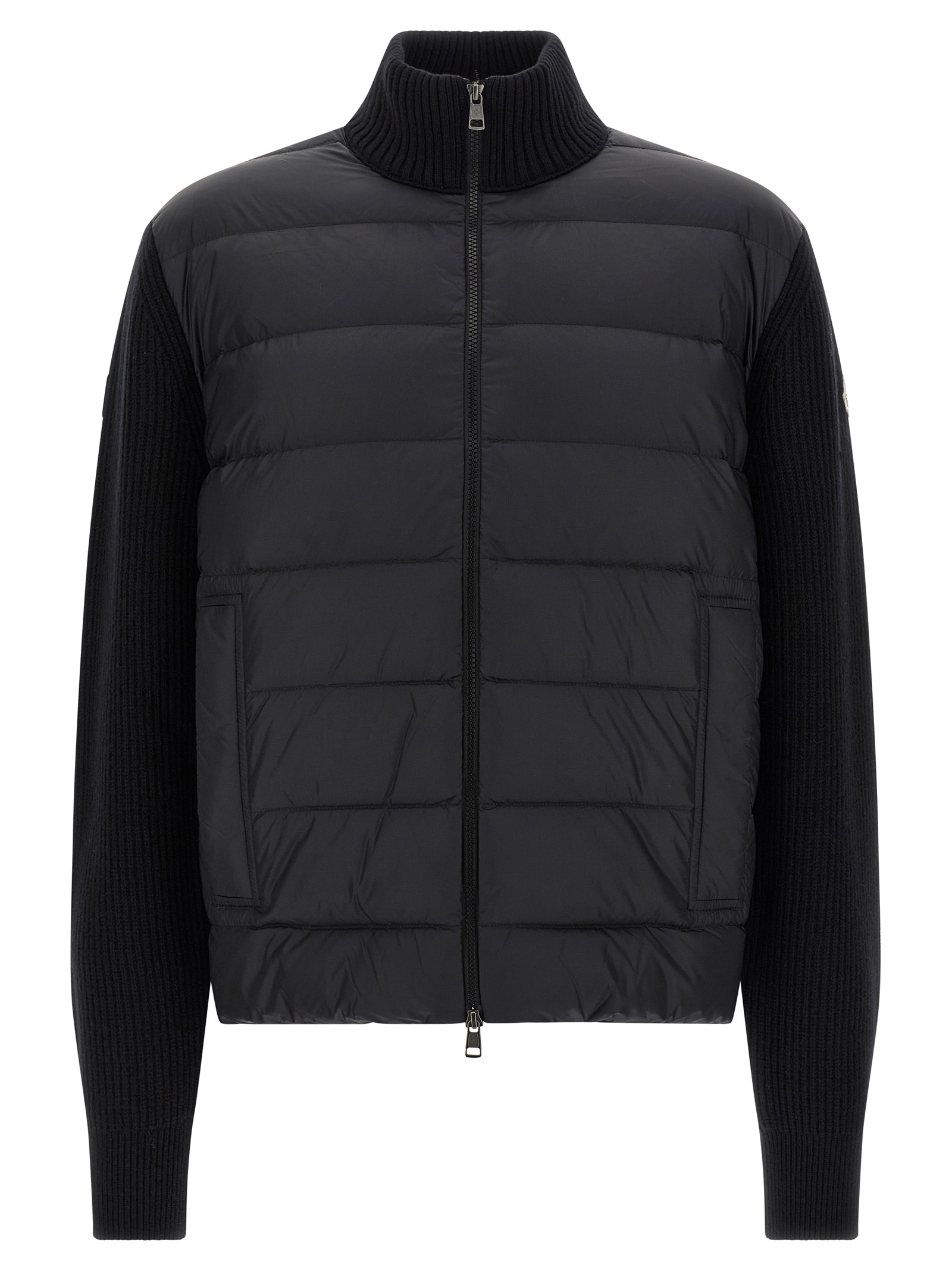 Two-material cardigan