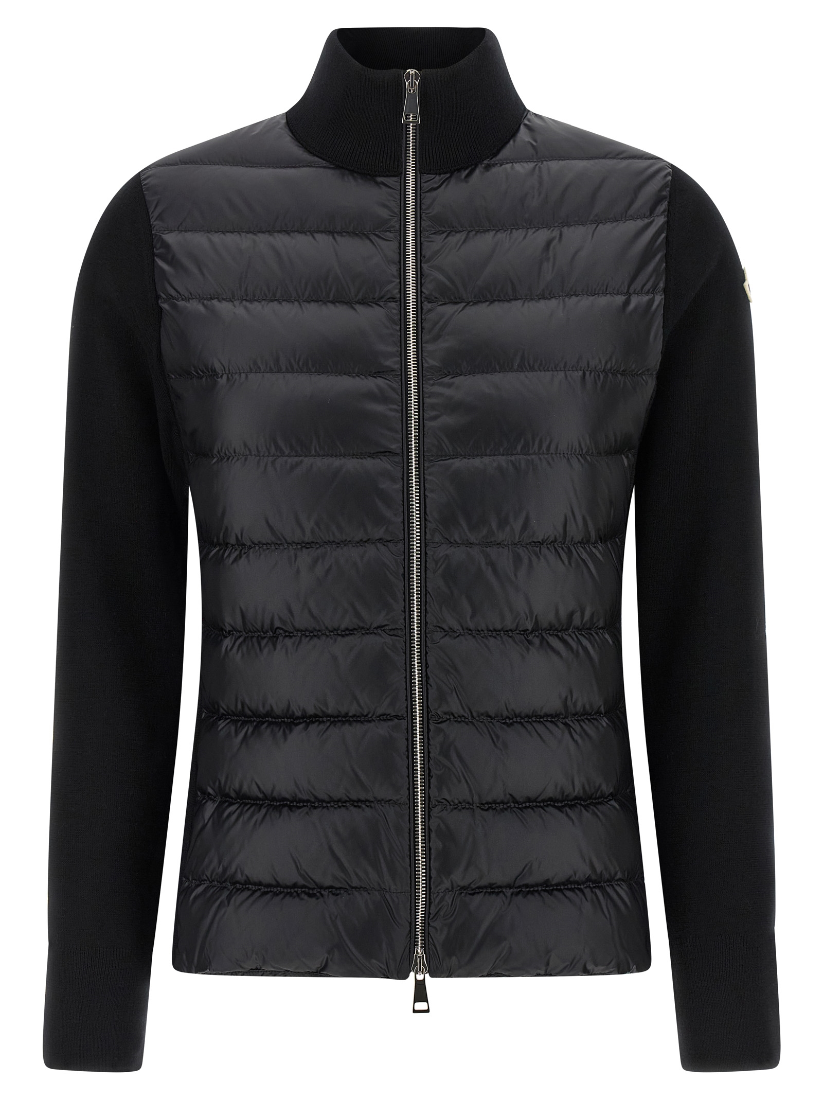 Two-material cardigan