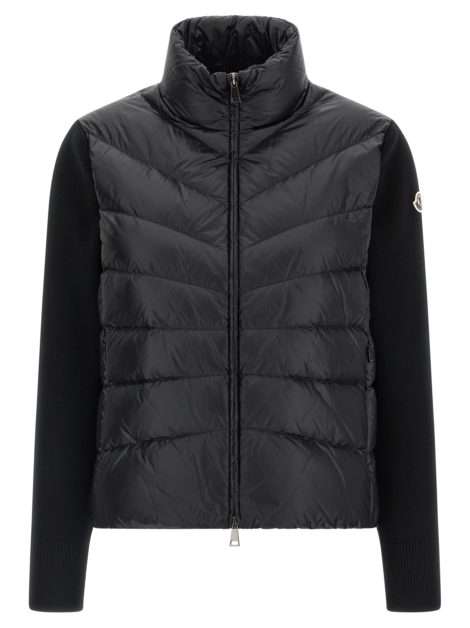 Tricot sleeve down jacket