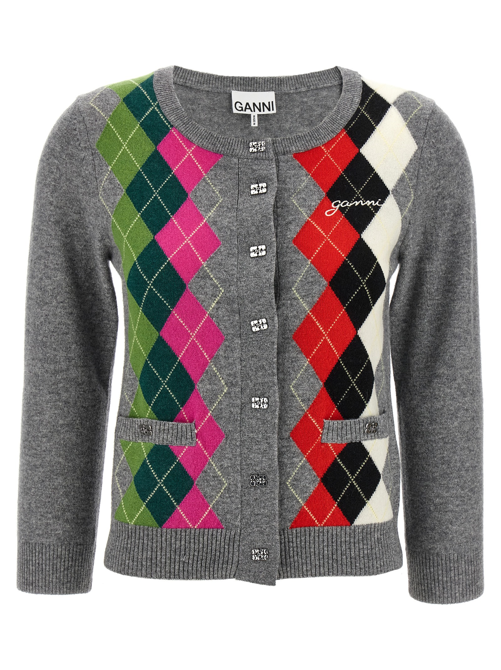 'Grey Check' cardigan