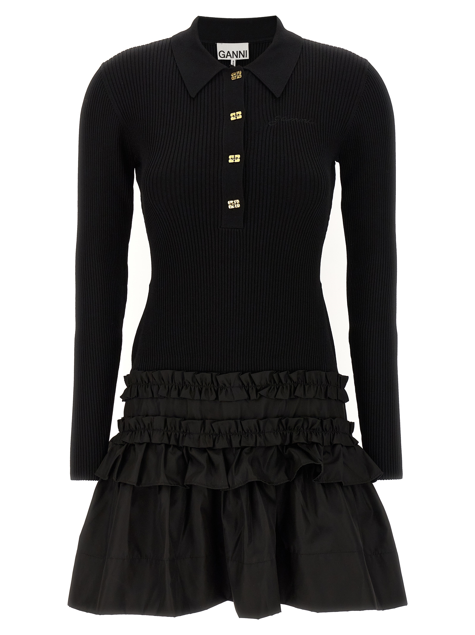 'Melange Rib Knit Mini' dress