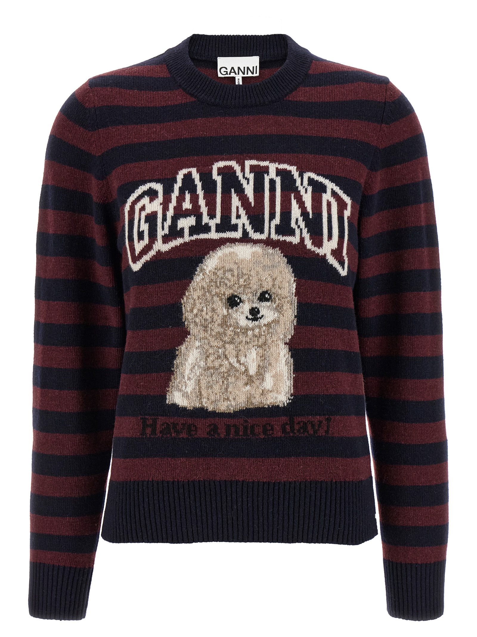 'Graphic Wool Mix Poodle Stripe' sweater