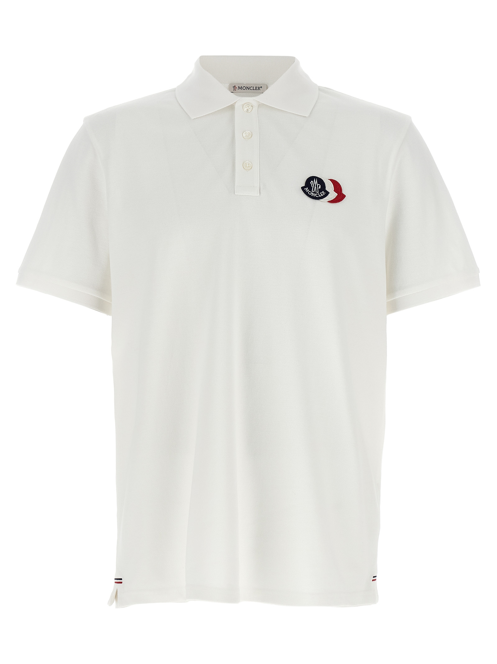 Tricolor logo patch polo shirt