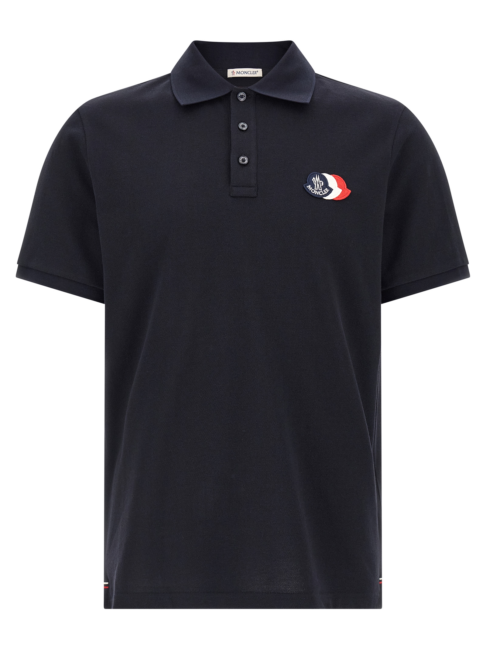 Tricolor logo patch polo shirt