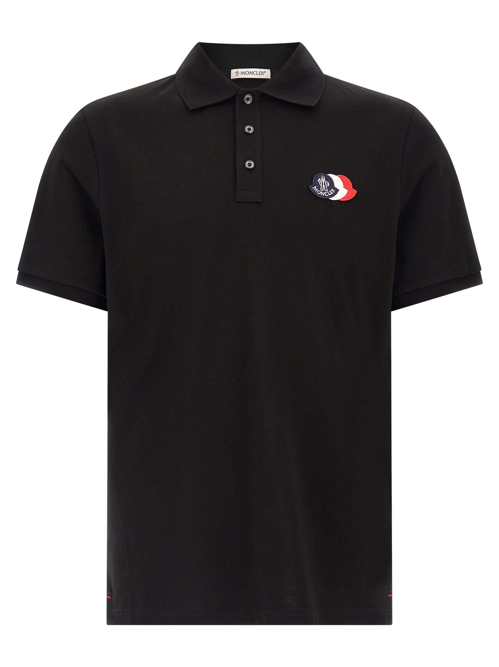 Tricolor logo patch polo shirt