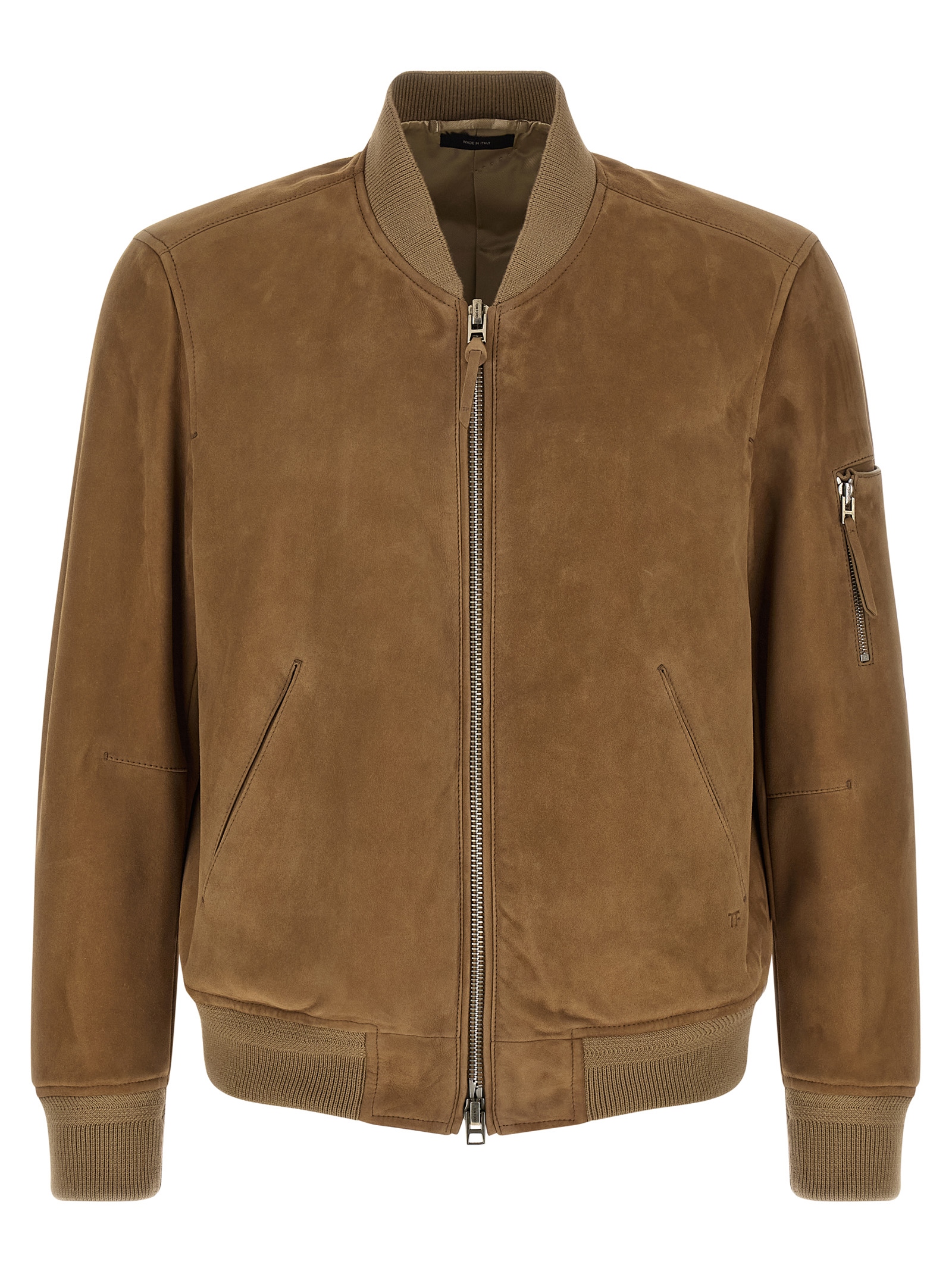 Suede bomber jacket