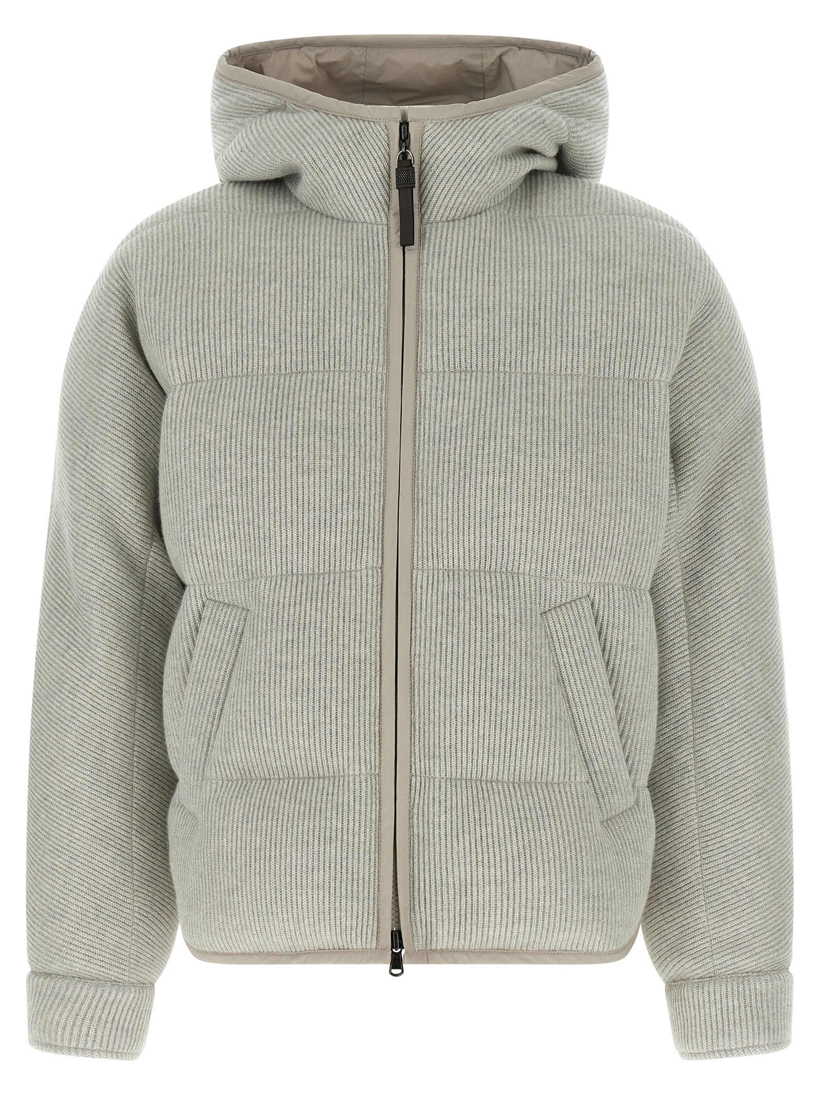Lame wool down jacket